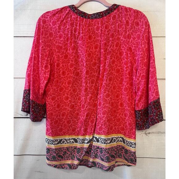 Fig & Flowers Top Size Medium Boehmian Anthropologie Button Details - Picture 4 of 4